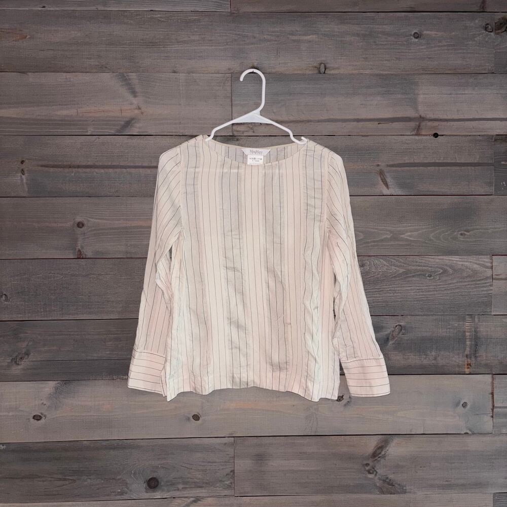 MAX MARA LEISURE | Toledo Striped Silk Blend Blouse Sz 4